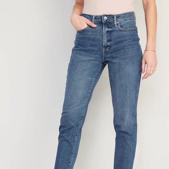 Old Navy High-Waisted OG Straight Ankle Jeans for Women - Picture 2 of 7